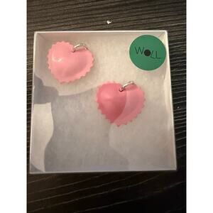 NIB WOLL Pink Wonton/Pasta Novelty Earrings